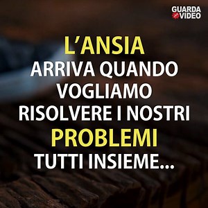 1.3M views · 13K shares | L’ansia arriva quando vogliamo risolvere i nostri problemi tutti assieme | GuardaCheVideo | Facebook