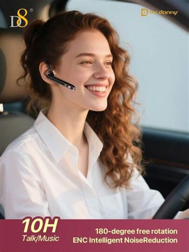 D8 Single Ear Wireless Bluetooth Earpiece Compatible For Ios Android Cell Phone, Hand-Free Headphones For Work,Trucker, Office, Hands Free Noise Canceling Headphones With Dual-Mic For Computer Cell Phones Trucker Home Office Work,Wireless Headphones Compatible Phone/Android/PC (Office/Driving) D8 Single Ear Wireless Bluetooth Earpiece With Dual Mic Noise Cancelling, Hands-Free Headset Compatible With Phone/Android/PC, Ideal For Truck Drivers, Office, And Home Use The | SHEIN