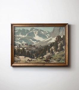 Vintage Western Cowboys Landscape Print | Rustic American Frontier Wall Art Home Decor | Framed/unframed Art - Etsy