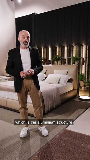 Gino Moschetti at the Salone del Mobile.Milano tells us about his AtelierM project: the double-size bed designed for the Flou 2024 collection. | Flou
