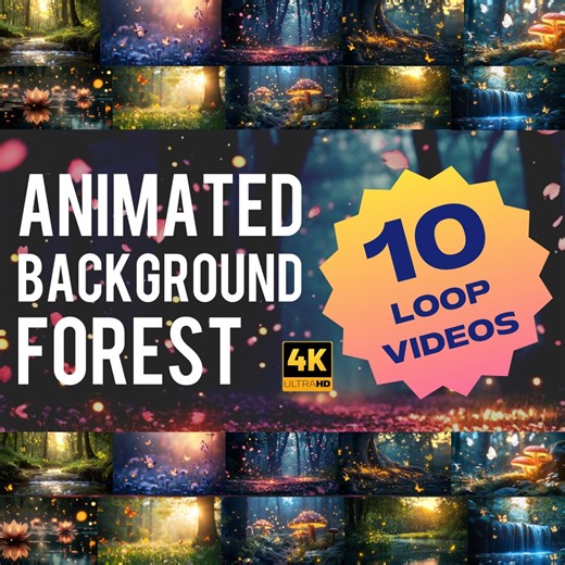 Animated Forest Backgrounds | 10 Enchanted Loop Videos 4K | Streaming, Vtuber & Virtual Backdrops - Etsy