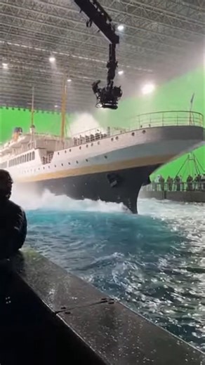 Studio Scene BTS | Titanic BTS: Full-Scale Bow Water Impact Shot #shorts #bts #titanic Behind the scenes of the full-scale Titanic bow section crashing into... | Instagram
