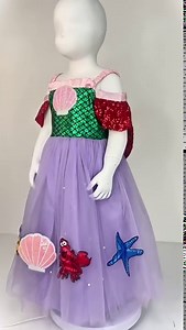 Girls Mermaid Princess Dress Halloween Costume Dress up for Ariel 3-4 Year