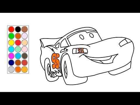 como dibujar y colorear a rayo mcqueen, dibujos para niños 🚗🚘