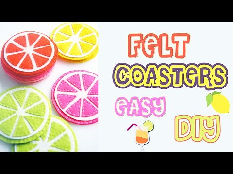 SUMMER DIY: Felt Citrus Coasters | How to make Summer Felt Coasters | SUPER EASY DIY by DianaTA