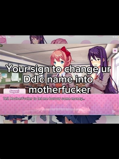 Your sign to change ur ddlc name❤️❤️ #ddlc #dokidokiliteratureclub