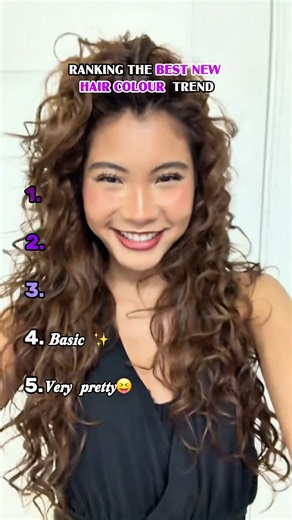 Ranking the best new hair colour trend💋💓 #girltrend #curlyhair #curlyhair #hairstyle