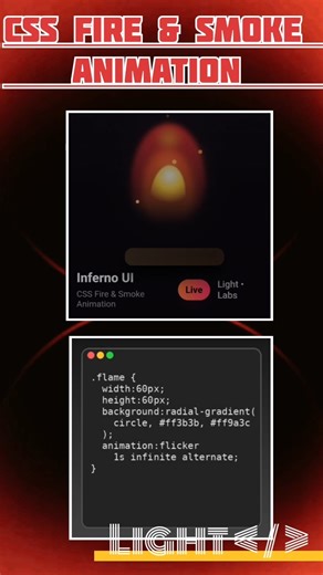 CSS FIRE & SMOKE ANIMATION #code