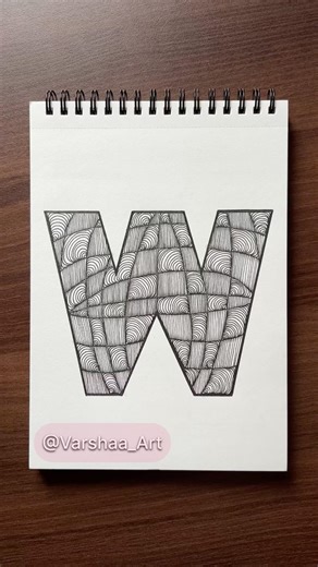 Day 253 - Easy W Letter Doodle | A-Z Alphabet Series (Day 23/26) #shorts #drawing #easy #art