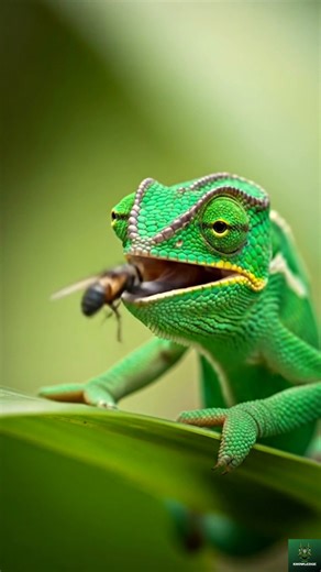 🦎 Chameleon:“Nature’s Master of Color!” 🎨🦎 Chameleons can change color to communicate, regulate temperature, and camouflage.Their eyes move independently, giving them nearly 360-degree vision.They have a long, sticky tongue that can shoot out faster than the blink of an eye.Most chameleons live in trees, using their gripping feet and tail. Many species are highly sensitive to habitat loss. #chameleon #ColorChangingLights #NatureWonders #reptilelife #wildlifephotography #CamouflageKing #exotic