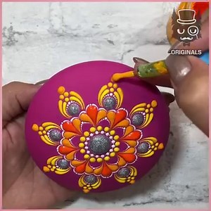 Incredible 3D Mandala Stone ! 💛 🧡🩷 | Simple