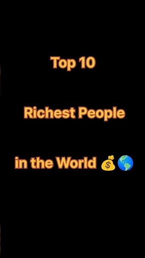 💰 Top 10 Richest People in the World (2026)