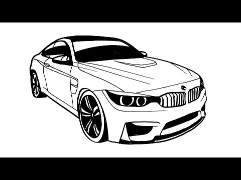 How to draw a BMW M4 - How to draw a BMW Car Step By Step - BMW M4 Car Drawing 2023