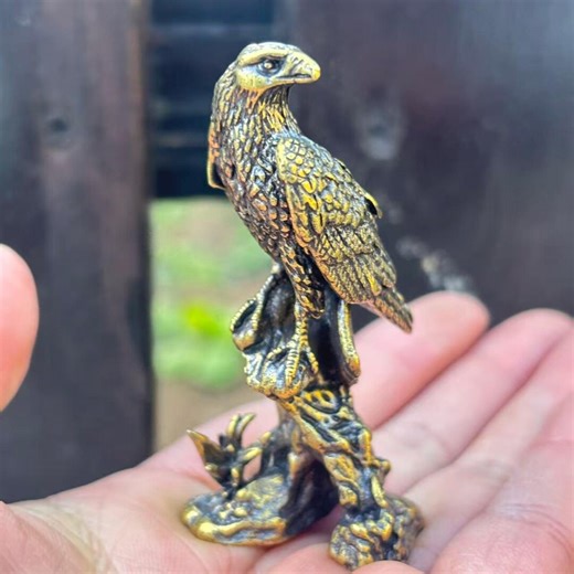 Brass Standing Eagle Figurine Home Office Decor Career Success - Etsy