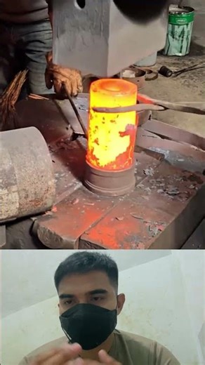 Forging Red-Hot Steel Under Massive Machine Strikes 🔥