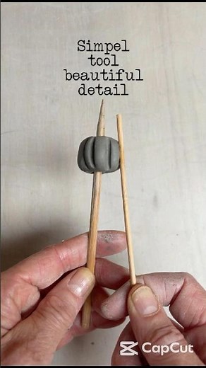 Clay Bead Decorating with Simple Tools #claybeads #potterybead