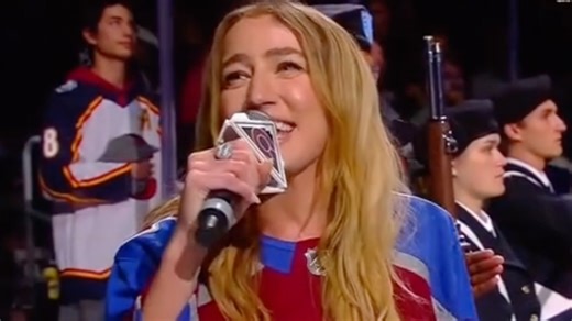 Ingrid Andress redeems herself with on-key performance of National Anthem