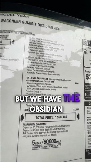 2026 Jeep Grand Wagoneer Summit Obsidian Window Sticker