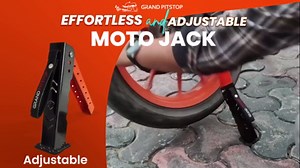 GRAND PITSTOP Motorcycle Maintenance Stand, Portable & Compact Lift Stand Moto Jack, Adjustable Height for Chain Cleaning and Lubrication Easy to use