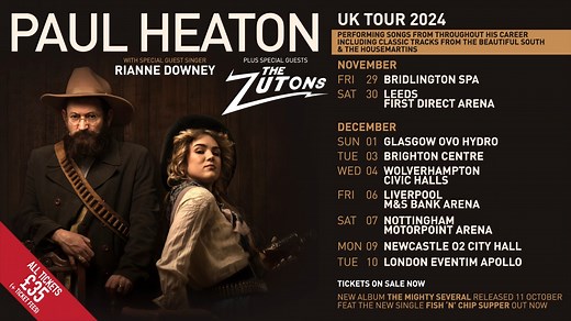 57K views · 612 reactions | TICKETS ON SALE NOW: https://tix.to/PH24 Paul, the band & guest singer Rianne Downey will perform songs from throughout his career including Beautiful South, The Housemartins & his more recent chart-topping albums + special guests The Zutons. Tickets only £35 (+ ticket fees). | Paul Heaton | Facebook