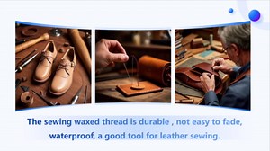 Leather Sewing Waxed Thread 280 Yards 150D 0.8mm Flat Stitching Waxed Thread for Leather Craft DIY Shoes Repairing Bookbinding (Red)