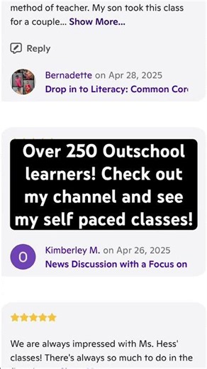 Check out my free lesson content and Outschool classes !
