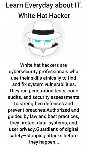 White Hat Hacker Explained for Beginners 🤍💻 #shorts