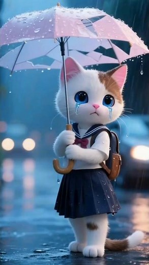 Sad Cat Alone in the Rain... But Watch the Ending 😭✨ #cat #catlovers #shorts