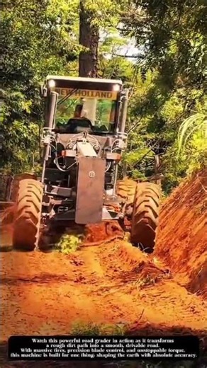 Road Grader Leveling a Forest Road | Satisfying Earthwork! #shorts