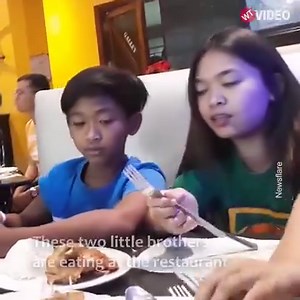 1.9M views · 10K reactions | These children are served by a waiter with his face covered: shortly afterwards they will understand why. Credit: Newsflare | WTVideo | Facebook