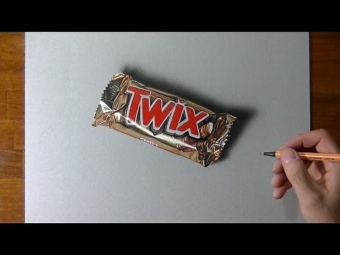 Drawing Time Lapse:Twix bar - Hyperrealistic art