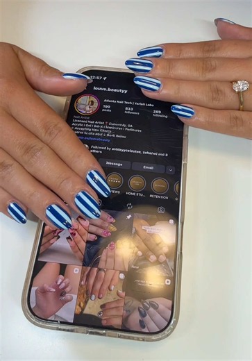 Stripe Nails Almond Nail Art Ideas