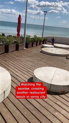 Watching seaview, crossing restaurant beach in varna city #shortviral #shortvideo #shortsfeed