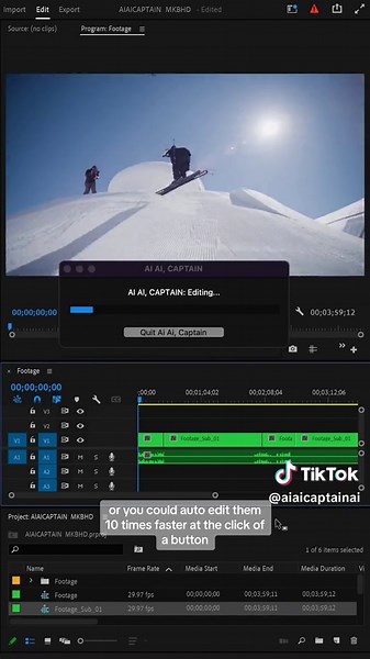 Lightning fast editing has arrived. The Al AI, CAPTAIN Adobe premiere pro plugin brings auto-editing functionality to video creators for vlogs, podcasts, b-roll, camera-talks and social media video styles. Don’t wait, edit 10x faster - free trials available now! #videoediting #PremierePro #tech #autoeditor #tech #Al #adobe