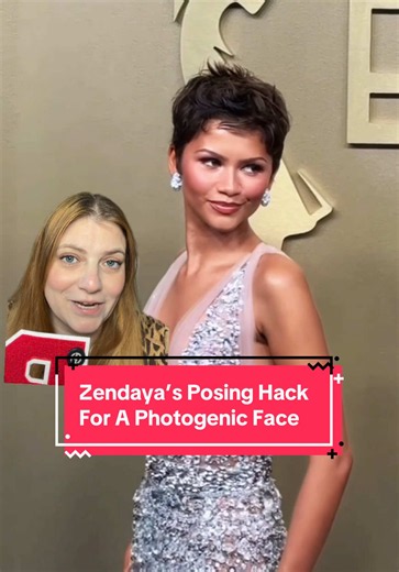 CELEBRITY POSING HACK FOR A PHOTOGENIC FACE 📸 Want to look more photogenic? Try out this celebrity posing hack Zendaya did on the Emmys red carpet.. ❌ THE ISSUE ❌ Often when people pose for a photo, they find one angle they think looks good and hold their head in that exact spot for every single picture. But the problem is when someone else is taking your photo, you don't know where their phone is going to be, so you end up with the same bad photo over and over again! ✅ THE SOLUTION ✅ Move thro
