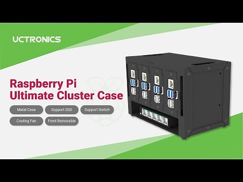 Complete Enclosure for Raspberry Pi Cluster, with 4 Removable Brackets for Pi4 & 2 Cooling Fans