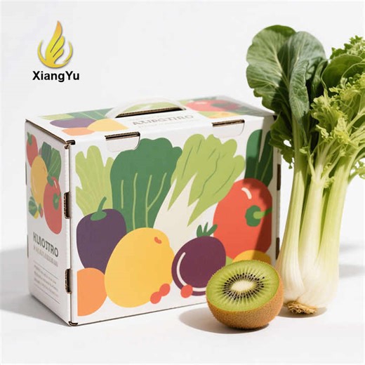 Customized Logo Vegetable Fruit Box for Agriculture Products Packaging Delivery Eco-friendly Carton Recyclable Paper Packaging
