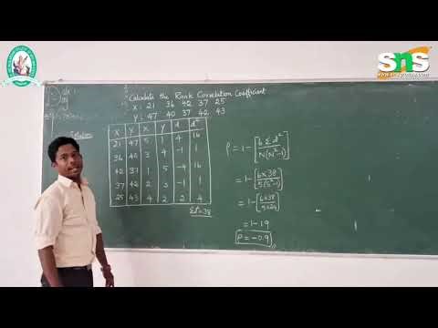Rank Correlation Coefficient between X and Y| Statistics| SNS Institutions