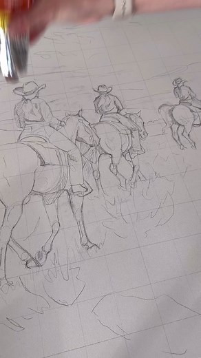 Here’s the behind the scenes look at my latest painting for the Force of Nature Collection! The canvas is 24x30”, so this definitely took a little longer than the smaller works I’ve been making lately… but it was absolutely worth it! For the scene to have the impact I wanted, I think the large canvas was a necessity. This gave me the room to really play with the expanse of the desert, the vastness of the sky, and the string of riders illuminated in the last burning rays of daylight. ⁣ ⁣ This pai