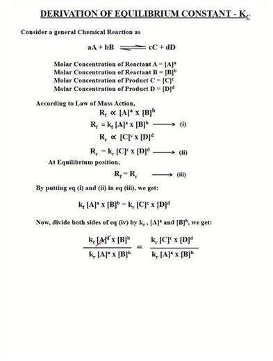 Equilibrium Constant (Kc) - Derivation #class10 #equilibrium #chemistry #howto