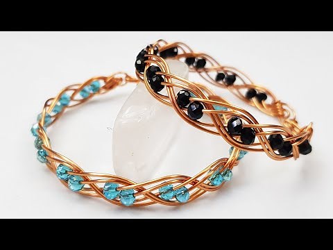 Double 3 wire braid bracelet with small crystal - How to make handmade jewelry 489