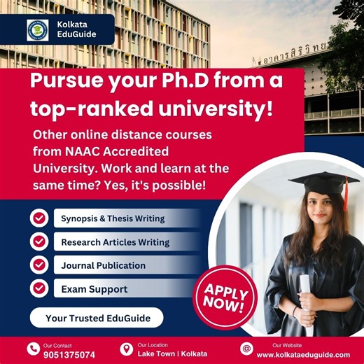 Boost your future—enroll now in Ph.D (full-time/part-time) or any other online courses. Contact us today! | Kolkata Edu Guide