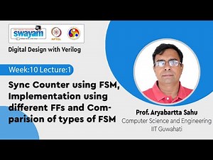 Lec 33: Sync Counter using FSM, Implementation using different FFs and Comparision of types of FSM