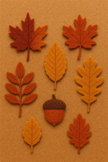 Easy Fall Leaves Set #1 PDF PATTERN, Sewing, No-sew Felt, or Paper Foliage, Tree, Cute, Craft, Kids, Diy, Acorn, Maple Leaf, Canada, Cozy - Etsy