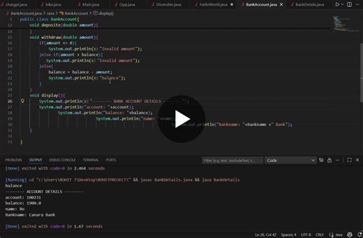 #java #oops #codingjourney #consistency #developergrowth #sitams | ROHITH VIRUPAKSHAPURAM