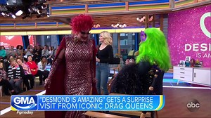 #GMADAY: "It makes me feel amazing...be yourself always." Desmond Napoles is an 11-year-old drag kid. Desmond went viral in 2015 when a video emerged of him walking in NYC’s Pride March. His parents support him 100 percent and encourage Desmond to be exactly who he is. This afternoon we surprised Desmond with some of his Drag idols here in Times Square! gma.abc/2NC8rCv | Good Morning America