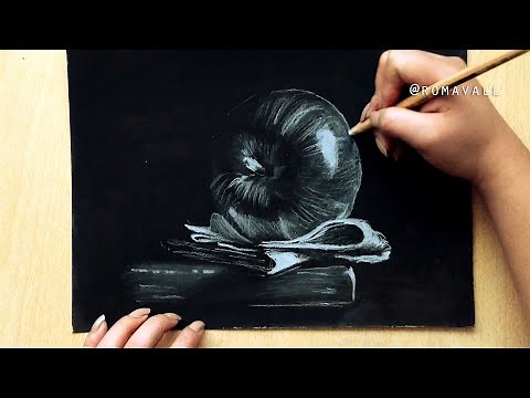 Dibujo sobre cartulina negra | Still life speed drawing