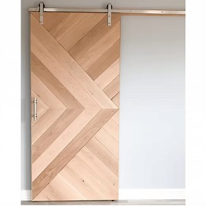 [Hot Item] with Lock and Hinges Solid Wood/MDF/HDF Wooden Sliding Barn Door for Villa