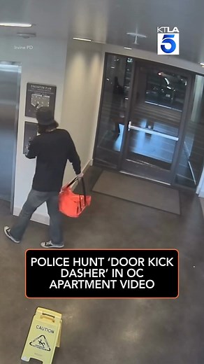 279K views · 1.3K reactions | Police in Orange County are asking for the public’s help in identifying a man who damaged a wall while waiting for an elevator at an apartment building. Details: https://ktla.com/news/california/police-search-for-door-kick-dasher-seen-in-orange-county-apartment-video/ | KTLA 5 News | Facebook