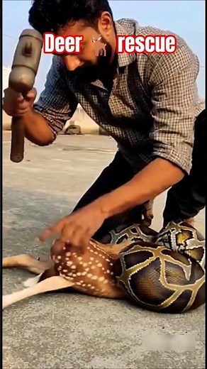 rescue the deer 🦌 from python #phonk #animeedit #song